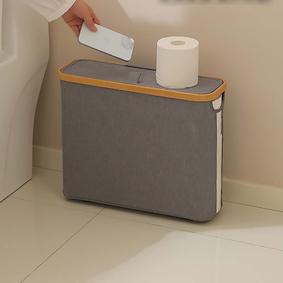 Fabric Roll Paper Storage Container Foldable Toilet Roll Organizer Large Capacity for Bathroom Tidy Stylish Storage Solution