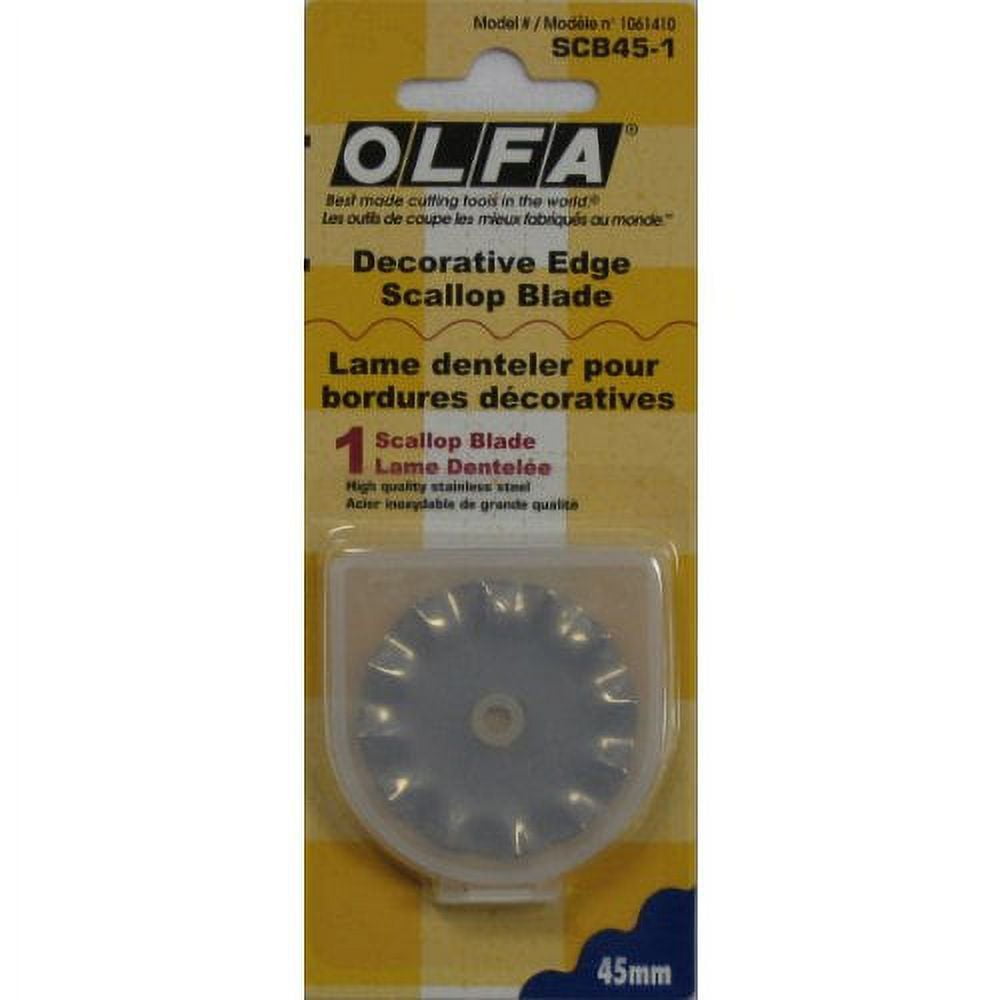 Fabric Rotary Cutter 45mm Scallop & Peak Replacement Blade By Olfa