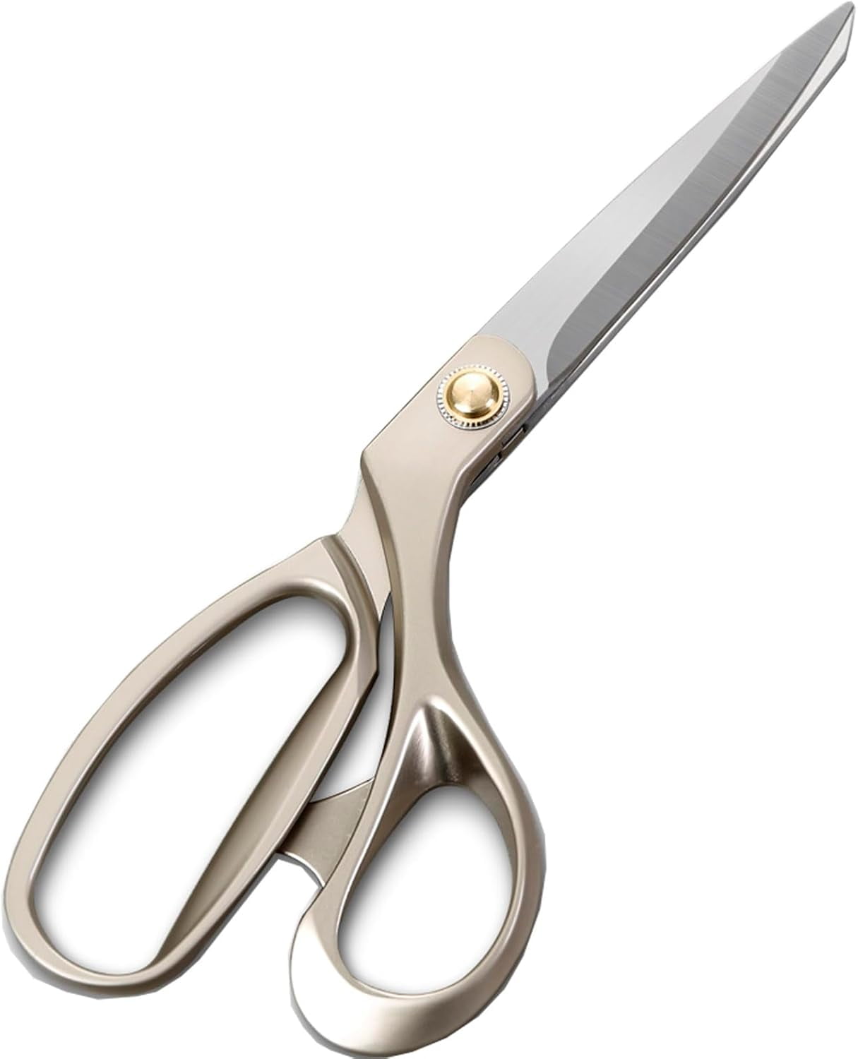 Fabric Scissors, 10.5" Heavy Duty Tailor Scissors, Classic Style, Champagne Golden, Stainless Steel