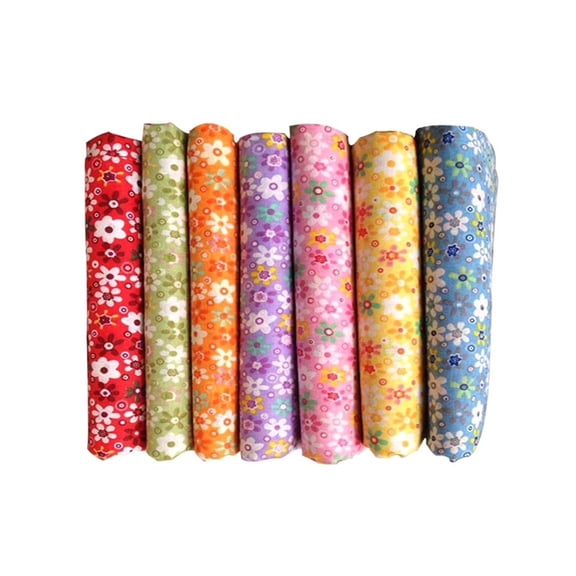 Fabric Scraps Sewing Fabric, Soft Quarters Fabric Bundles, Small Floral Precut Cotton Fabric Bundle Patchwork Quilting Cotton Cloth DIY Craft Floral Sewing Fabric Sheets 7Pcs