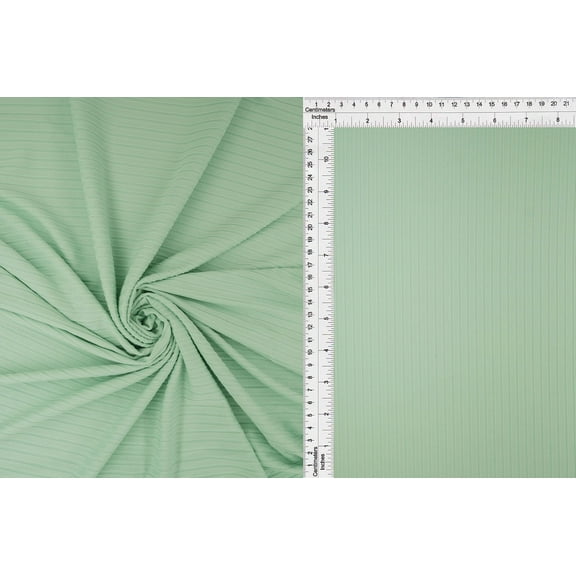 Fabric Selection Inc POlyester spandex 8x3 Yummy Rib solid Mint 3 Yards Precut Fabric