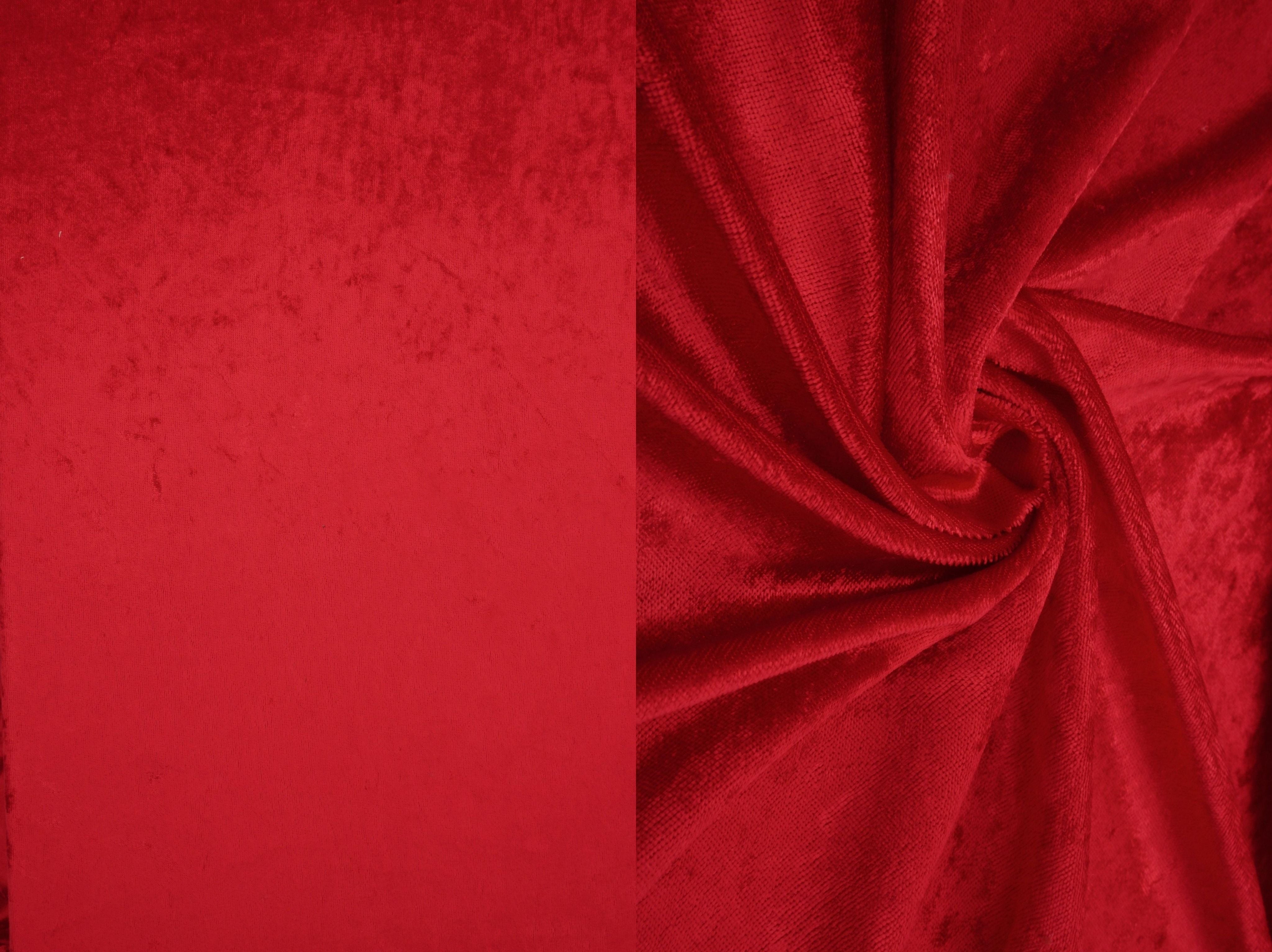 Fabric Selection Inc Poly Span Velvet color Red 3 Yards Precut