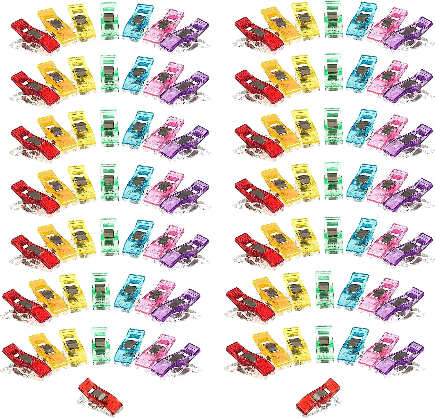 Fabric, Sewing, Wonder, Quilters Clips, Assorted Bright Neon Colours, 100 PCS
