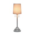 thumbnail image 1 of Fabric Shade & Hanging Acrylic Beads Table Lamp, Gray, 1 of 1