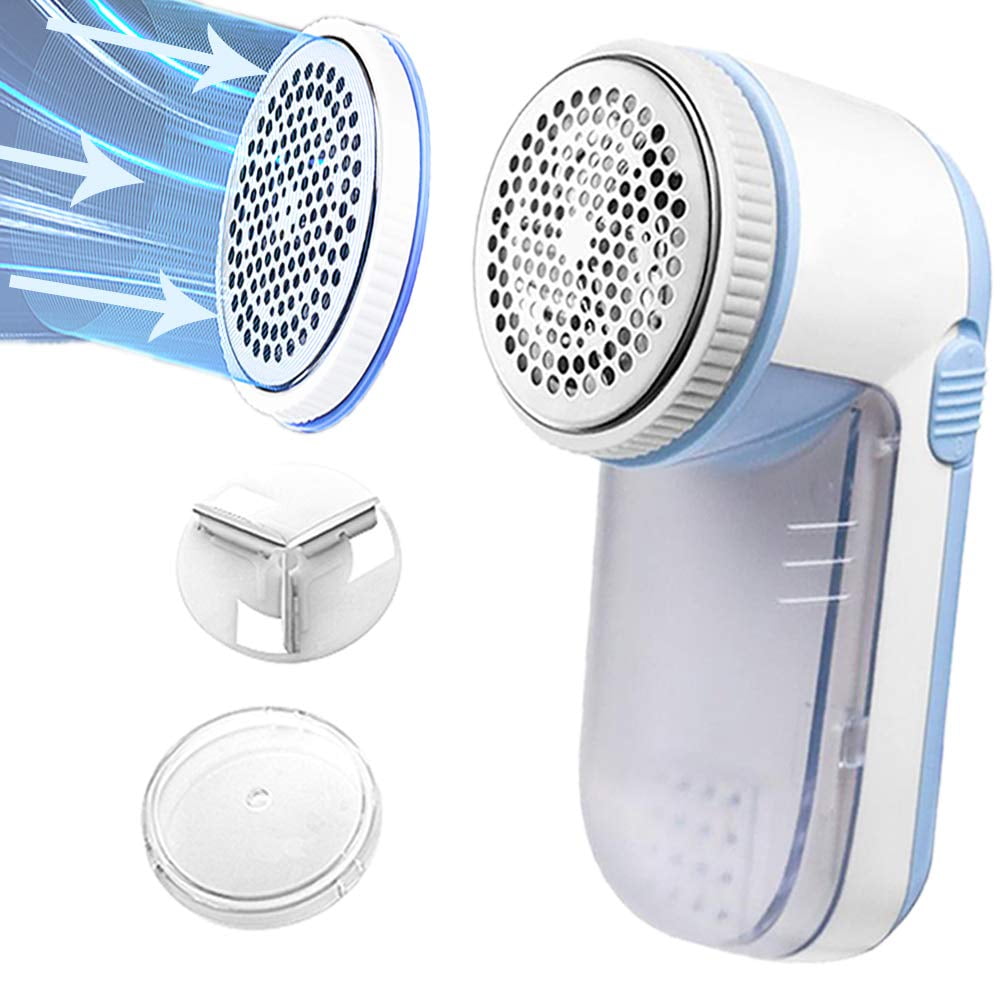 Fabric Shaver Defuzzer, Electric Lint Remover, Sweater Shaver with  Replaceable Stainless Steel 3-Blades, Dual Protection, Removable Bin, Easy Remove  Fuzz, Lint, Pills, Bobbles 