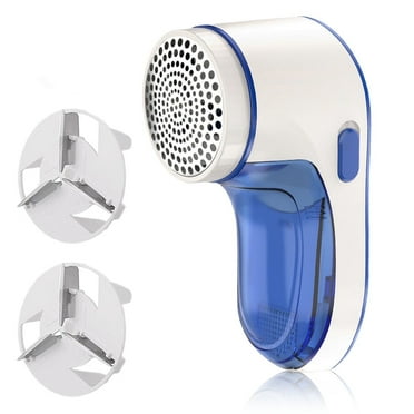 QiShi Fabric Shaver, Electric Lint Remover with 3 Replaceable Blades, USB Rechargeable Pill Bobble Sweater Defuzzer for Clothes and Furniture to Remove Fuzz, Pills, Bobbles, Blue