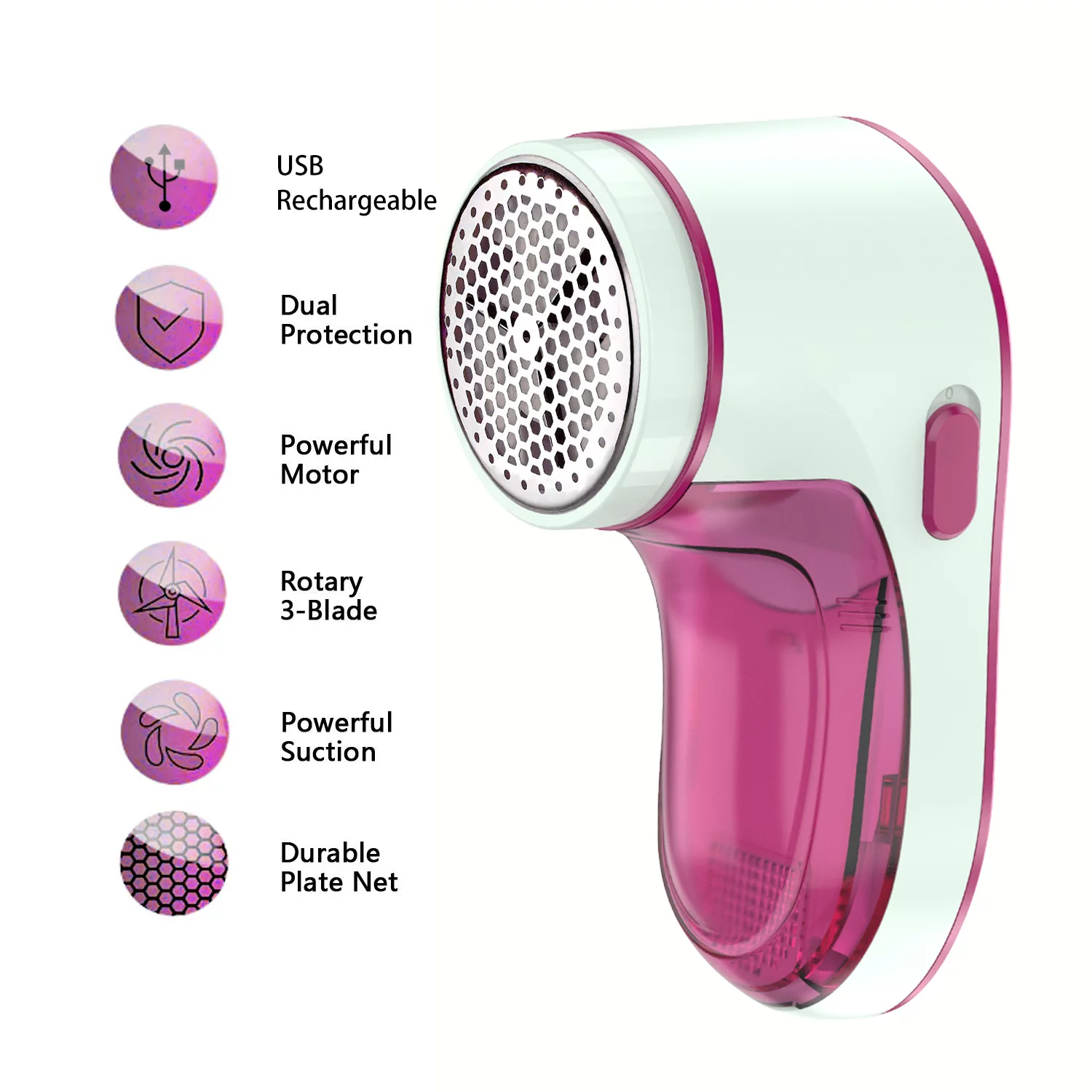 Fabric Shaver, Electric Lint Remover with 3 Replaceable Blades, USB