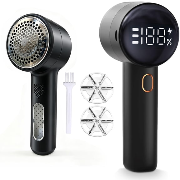 Fabric Shaver, Electric Lint Remover Rechargeable with 2 Replaceable Blades, 3 Speeds, Digital LED Display to Remove Pilling for Clothes, Furniture, Sweater, Couch, Blanket