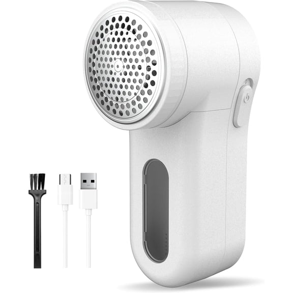 Fabric Shaver, Lint Remover Rechargeable, Electric Portable Sweater Defuzzer Digital LED Display to Remove Pilling for Clothes, Furniture, Sweater, (White)
