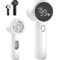 thumbnail image 1 of Fabric Shaver, Lint Remover Rechargeable, Portable Fabric Cutter for Furniture, Compact Lint Remover with 3 Speeds and LED Display for Home & Travel (White), 1 of 10