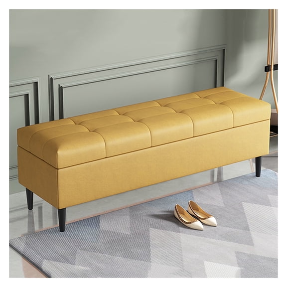 Fabric Shoe Bench Storage Ottoman for Entryway,Upholstered Storage Bench Modern End of Bed Bench,Luxury Flip Top Storage Footstool for Living Room Bedroom