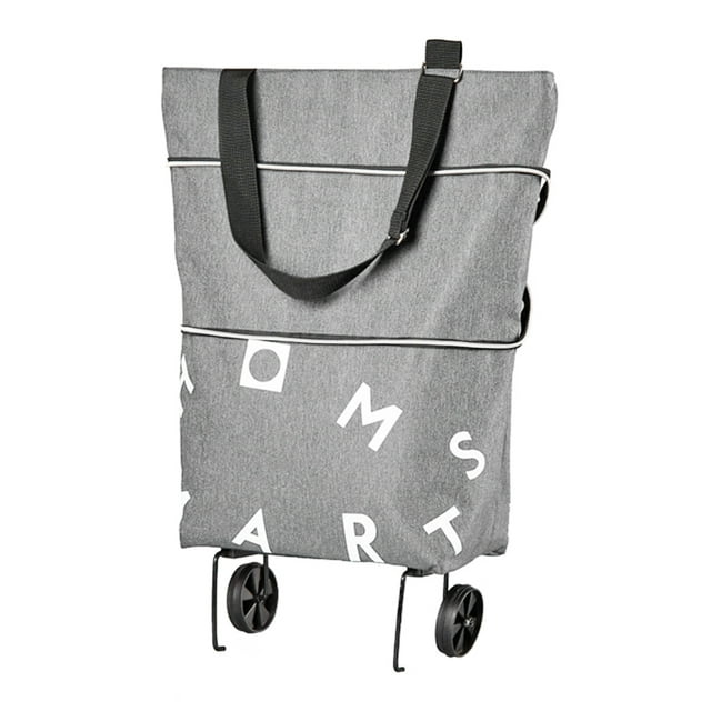 Fabric Shopping Bag on Wheels with Foldable Designs for Convenient Carrying