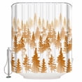 thumbnail image 1 of Fabric Shower Curtain Abstract Art Silhouette Brown Forest Shower Curtains with 12 Hooks Waterproof Machine Washable Bath Curtains for Bathroom, 72 x 96in, 1 of 6