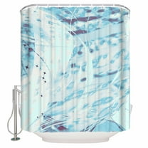 Fabric Shower Curtain, Abstract Blue Transparent Wings Bathroom Curtain with 12 Hooks Waterproof No Bad Odor Machine Washable Bath Curtains for Bathroom, Spa Room, Background Cloth, 36"x72"