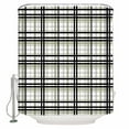 thumbnail image 1 of Fabric Shower Curtain Abstract Stripes Sage Green Black Grey Plaid Shower Curtains with 12 Hooks Waterproof Machine Washable Bath Curtains for Bathroom, 36 x 78in, 1 of 6