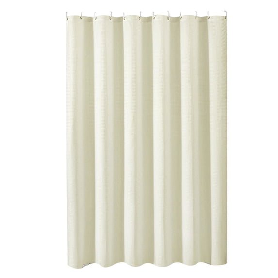 Fabric Shower Curtain for Bathroom, Heavy Duty Thick Cloth Shower Curtain, Textured Polyester Bath Curtain, Shower Curtain for Bathroom and Home, Beige, 35.43"x70.86"