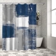 thumbnail image 1 of Fabric Shower Curtain for Bathroom, Oil Painting Art Blue Custom Shower Curtain Set with Hooks, Luxury Bathroom Curtains, Abstract Gray Geometric Waterproof Polyester Bathroom Accessories, 36x72inch, 1 of 6