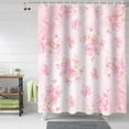 thumbnail image 1 of Fabric Shower Curtain for Bathroom, Pink Floral Custom Shower Curtain Set with Hooks, Luxury Bathroom Curtains, Spring Waterproof Polyester Bathroom Accessories, 72x72inch, 1 of 6