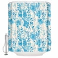 thumbnail image 1 of Fabric Shower Curtain, Blue Abstract Flowers Plants Watercolor Floral Shower Curtains with 12 Hooks Waterproof Machine Washable Bath Curtains for Bathroom, 54 x 78in, 1 of 6