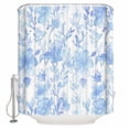 thumbnail image 1 of Fabric Shower Curtain, Blue Green Abstract Flowers Plants Watercolor Floral Bathroom Curtain with 12 Hooks Waterproof No Bad Odor Machine Washable Bath Curtains for Bathroom, Spa Room, 60"x72", 1 of 6
