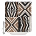 thumbnail image 1 of Fabric Shower Curtain, Boho Western Tribe Brown White Black Geometric Wood Grain Bathroom Curtain with 12 Hooks Waterproof No Bad Odor Machine Washable Bath Curtains for Bathroom, Spa Room, 36"x72", 1 of 6
