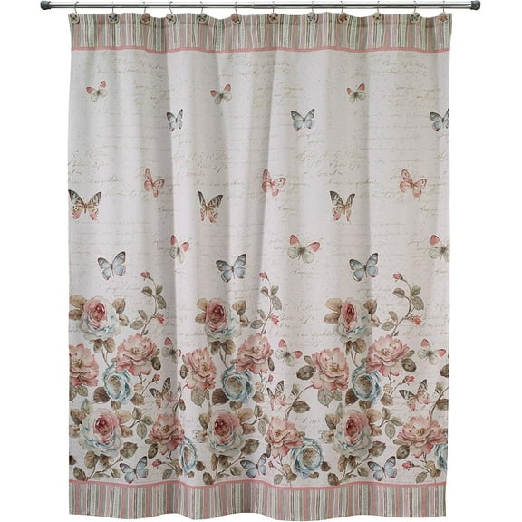 - Fabric Shower Curtain, Butterfly Inspired Bathroom Decor (Butterfly Garden Collection)