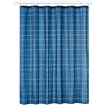 thumbnail image 1 of Fabric Shower Curtain, Farmhouse Style, Machine Washable, Quality Reinforced Buttonholes for Bathroom, Guest Bath, Stalls, Tubs - Modern Solid Grid Design - Dress Blues/White, 1 of 6
