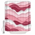 thumbnail image 1 of Fabric Shower Curtain, Gradient Ocean Waves Pink Gradient Waves Shower Curtains with 12 Hooks Waterproof Machine Washable Bath Curtains for Bathroom,36 x 78in, 1 of 6