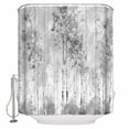 thumbnail image 1 of Fabric Shower Curtain, Grey Trees Forest Impressionist Oil Painting Art Bathroom Curtain with 12 Hooks Waterproof No Bad Odor Machine Washable Bath Curtains for Bathroom, Spa Room, 72"x84", 1 of 6