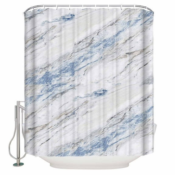Fabric Shower Curtain, Marble Texture Abstract Art Shower Curtains with 12 Hooks Waterproof Machine Washable Bath Curtains for Bathroom, 54 x 78in