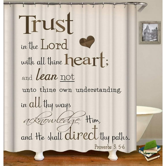 Fabric Shower Curtain,Motivational and Inspirational Quotes Christian Bible Verses Scripture Quotes Polyester Designer Cloth, Print Decorative Bathroom Curtains Include Hooks Set(72?w by 72?L) (479)