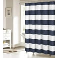 thumbnail image 1 of Fabric Shower Curtain: Nautical Stripe Design (Navy and White)-36x72inch, 1 of 6