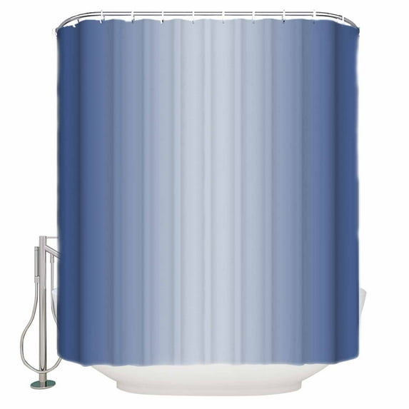 Fabric Shower Curtain Navy Blue Ombre Solid Color Gradient Modern Art Shower Curtains with 12 Hooks Waterproof Machine Washable Bath Curtains for Bathroom, 72 x 96in