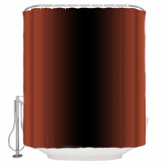 Fabric Shower Curtain Ombre Abstract Gradient Black Red Orange Shower Curtains with 12 Hooks Waterproof Machine Washable Bath Curtains for Bathroom, 48x 72in