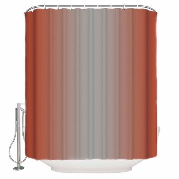 Fabric Shower Curtain Ombre Abstract Gradient Gray Orange Red Shower Curtains with 12 Hooks Waterproof Machine Washable Bath Curtains for Bathroom, 48x 72in