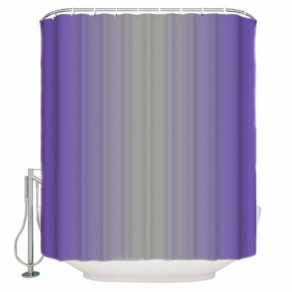 Fabric Shower Curtain Ombre Abstract Gradient Purple and Gray Shower Curtains with 12 Hooks Waterproof Machine Washable Bath Curtains for Bathroom, 36 x 72in