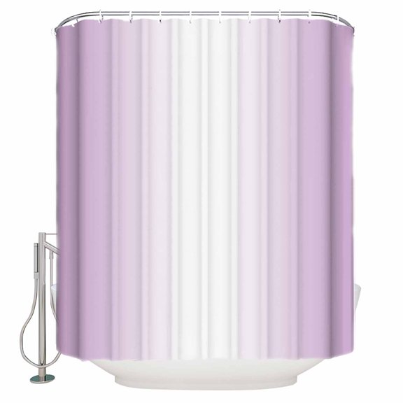 Fabric Shower Curtain Ombre Abstract Gradient Purple White Shower Curtains with 12 Hooks Waterproof Machine Washable Bath Curtains for Bathroom, 66 x 72in
