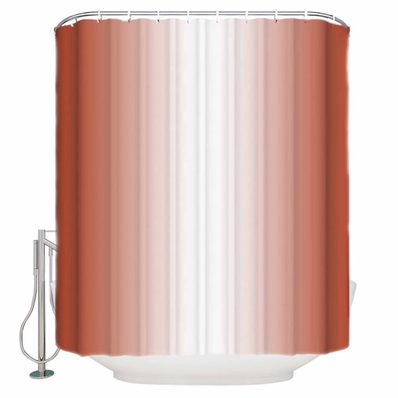 Fabric Shower Curtain Ombre Abstract Gradient White Red Orange Shower Curtains with 12 Hooks Waterproof Machine Washable Bath Curtains for Bathroom, 48x 72in