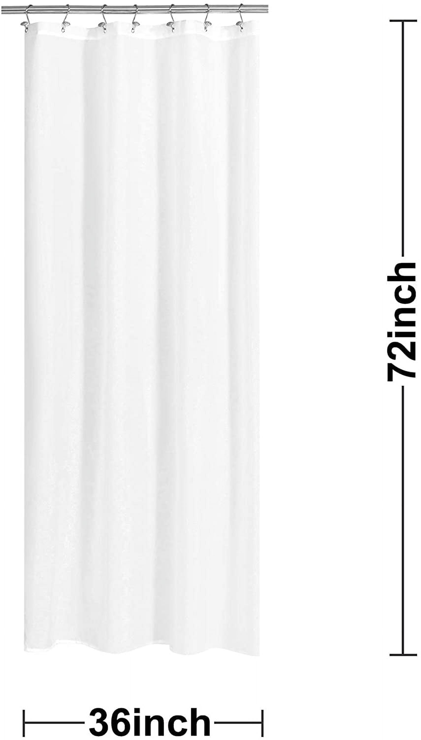 Fabric Shower Curtain Or Liner 36 X 72 Inches Bath Stall Size With 2
