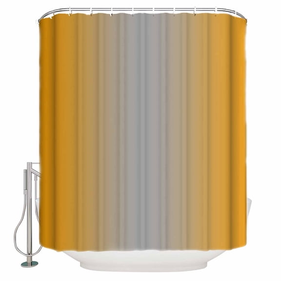 Fabric Shower Curtain, Orange and Grey Gradient Bathroom Curtain with 12 Hooks Waterproof No Bad Odor Machine Washable Bath Curtains for Bathroom, Spa Room, 36"x72"