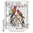 thumbnail image 1 of Fabric Shower Curtain, Parrot Design Postmark Envelope Pattern Shower Curtains with 12 Hooks Waterproof Machine Washable Bath Curtains for Bathroom, 54 x 78in, 1 of 6