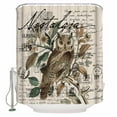 thumbnail image 1 of Fabric Shower Curtain, Retro Owl Envelope Postmark Pattern Bathroom Curtain with 12 Hooks Waterproof No Bad Odor Machine Washable Bath Curtains for Bathroom, Spa Room, 36"x72", 1 of 6