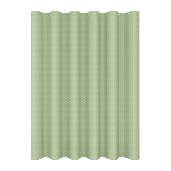 Fabric Shower Curtain Set with 12 Hooks Honeycomb Pattern for Bathroom