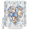 thumbnail image 1 of Fabric Shower Curtain, Summer Ocean Blue Seashell Starfish Coral Seaweed Shower Curtains with 12 Hooks Waterproof Machine Washable Bath Curtains for Bathroom, 48x 72in, 1 of 6