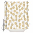 thumbnail image 1 of Fabric Shower Curtain, Summer Yellow Pineapple White Texture Shower Curtains with 12 Hooks Waterproof Machine Washable Bath Curtains for Bathroom,48x 72in, 1 of 6