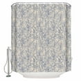 thumbnail image 1 of Fabric Shower Curtain, Vintage Blue Flowers Plants Bathroom Curtain with 12 Hooks Waterproof No Bad Odor Machine Washable Bath Curtains for Bathroom, Spa Room, 72"x72", 1 of 6