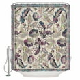 thumbnail image 1 of Fabric Shower Curtain, Vintage Paisley Flowers Floral Geometric Watercolor Linen Shower Curtains with 12 Hooks Waterproof Machine Washable Bath Curtains for Bathroom, 72 x 96in, 1 of 6