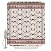 Fabric Shower Curtain, Vintage Plaid Striped Geometric Floral Bathroom Curtain with 12 Hooks Waterproof No Bad Odor Machine Washable Bath Curtains for Bathroom, Spa Room, 36"x72"