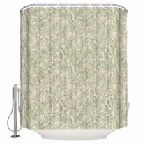 Fabric Shower Curtain, Vintage Sage Green Flowers Plants Shower Curtains with 12 Hooks Waterproof Machine Washable Bath Curtains for Bathroom, 48x 72in