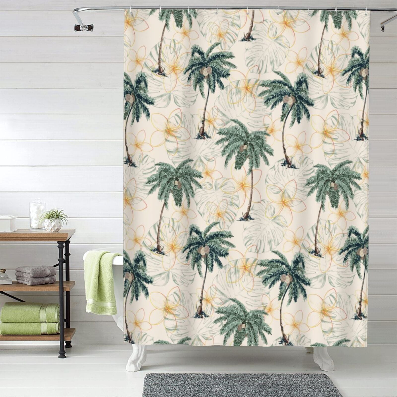 Fabric Shower Curtains for Bathroom Palm tree_AC 60x72In Opaque